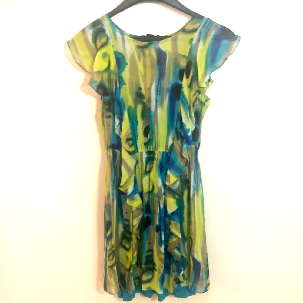 Armani Exchange 100% silk dress ruffles sz 8